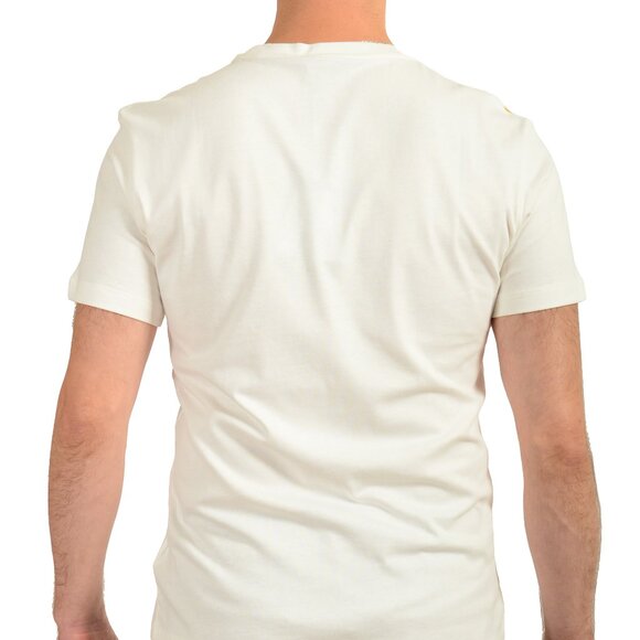 Versace Men's White & Gold Heritage Logo Print Short Sleeve T-Shirt US M IT 50 - Picture 3 of 6